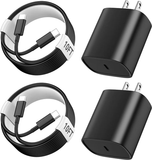 Phone 17 16 15 Charger Fast Charging, 10 FT Long USB C Charger Cord with 20W Type C Fast Phone Charging Block Forphone 17/17 Pro/17 Pro Max/Air/Phone 16 15 Pro Max Plus, Ipad, Android,Black